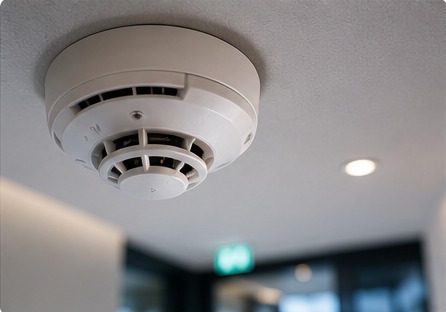 Smoke alarm installation inside a modern property