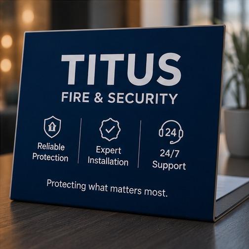 Titus Fire and Security support sign